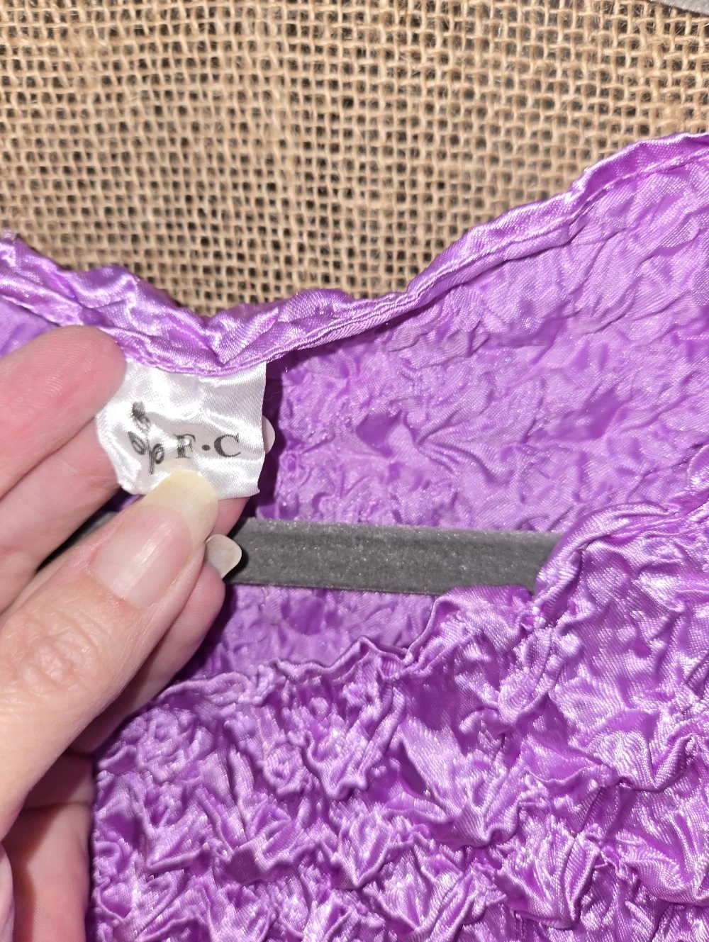 Vintage Y2K 2000s Purple FC Popcorn Bubble Stretch Top One Size - Picture 2 of 8